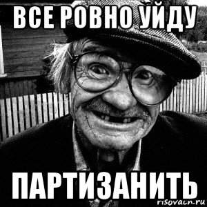 все ровно уйду партизанить, Мем