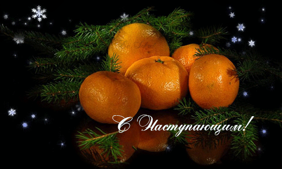 Анимированная открытка "С Наступающим! мандарины новый год"