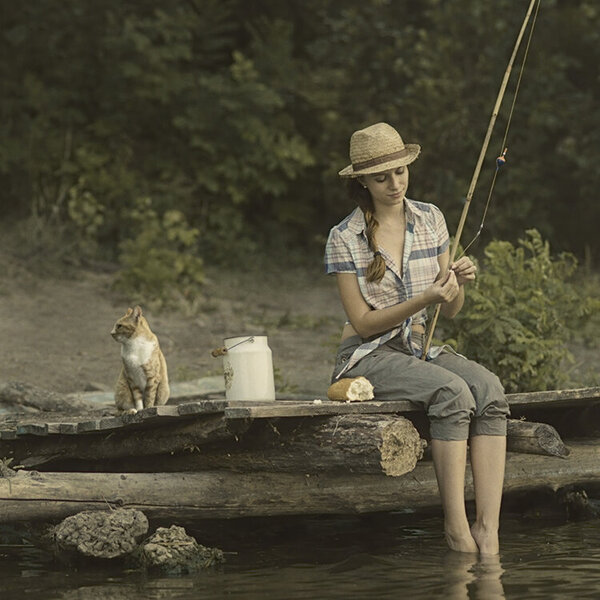 Девушка и кот - талисман удачи. Рыбалка на реке Сылве. | Едем на юга | Дзен