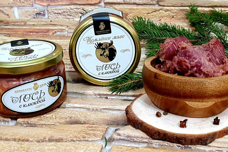 Томленое мясо Лося с клюквой