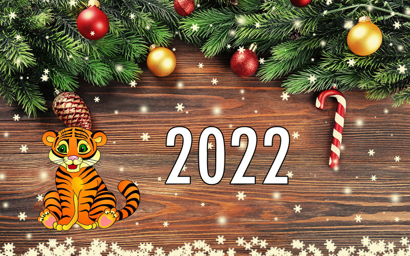 Открытки для поздравления с Новым годом Тигра 2022 | Домашняя ферма