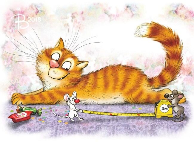 Ирина Зенюк / Коты / Мыши / Открытки / Посткроссинг / Irina Zeniuk / Cats /  Mice / Postcrossing / Postcards | Кошачьи картины, Иллюстрации кошек, Милые  рисунки