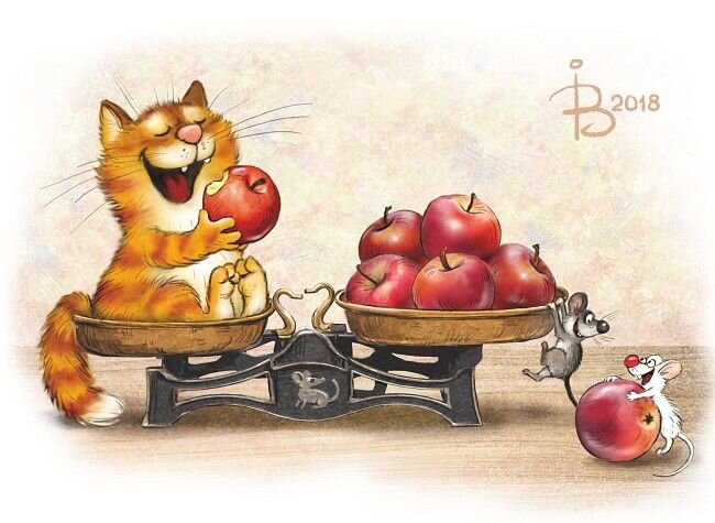 Ирина Зенюк / Коты / Еда / Мыши / Открытки / Посткроссинг / Irina Zeniuk /  Cats / Food / Mice / Postcrossing … | Красивые кошки, Кошачьи картины,  Иллюстрации кошек