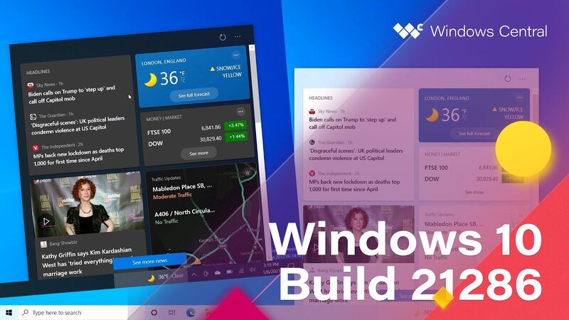 Windows 10 Build 21286 - Taskbar, Settings + MORE - YouTube