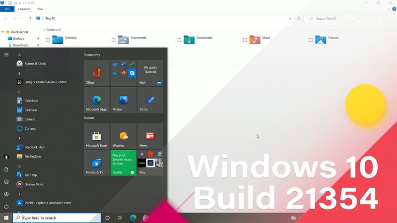 Сборка Windows 10 Build 21354 на видео » MSPortal