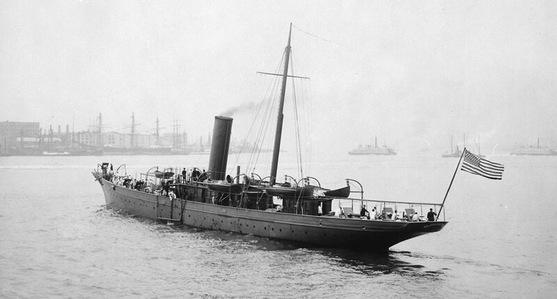 Gloucester_formerly_J._P._Morgan's_Corsair._Converted_yacht._Port_stern_quarter,_05-24-1898_-_NARA_-_512926