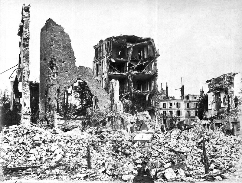 Ruins near the Pont d'Auteuil and the Gare d'Auteuil, 1870-71