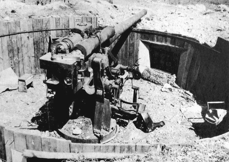 120-mm gun captured on Saipon.