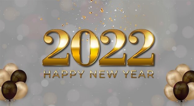 Абстрактная золотая открытка с новым годом 2022 года | Премиум векторы