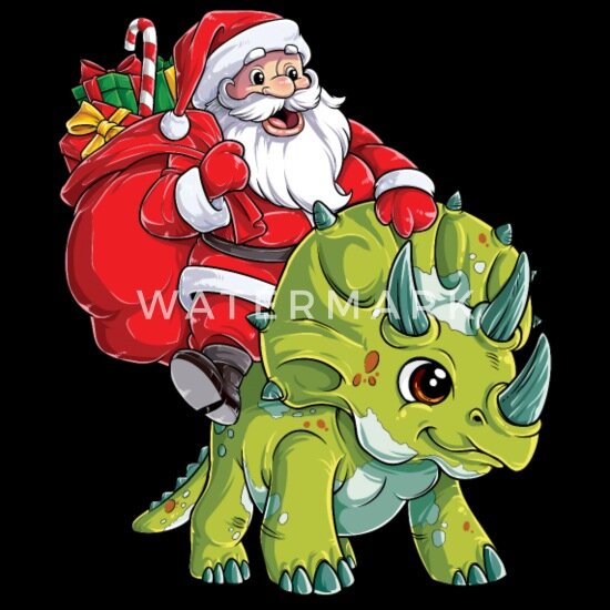 christmas-shirts-for-boys-santa-dinosaur