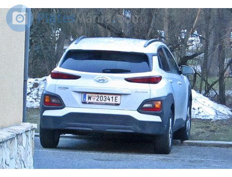 W 20341 E, Hyundai Kona (Vienna City) License plate of Austria