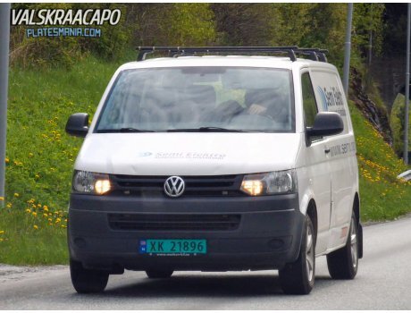 XK 21896, Volkswagen Transporter (Levanger) License plate of Norway
