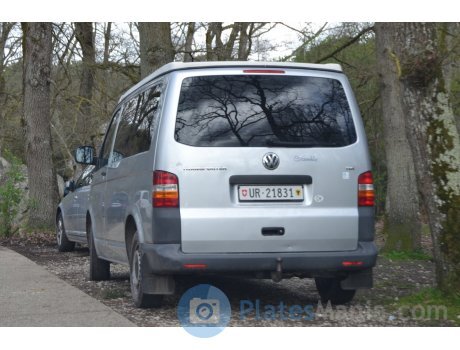 UR 21831, Volkswagen Transporter (Uri) License plate of Switzerland