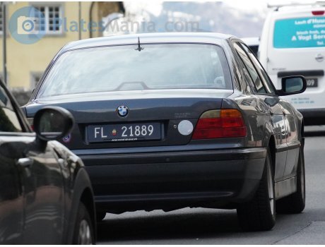 FL 21889, BMW 7 Series , License plate of Liechtenstein