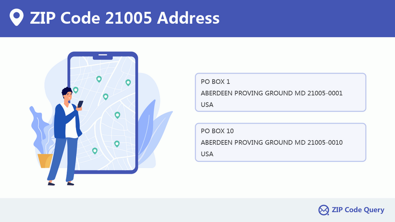 ZIP Code 5: 21005 - ABERDEEN PROVING GROUND, MD | Maryland United States  ZIP Code 5 Plus 4 ✉️