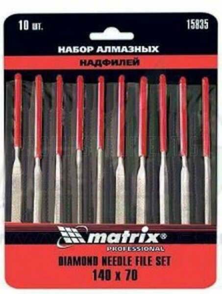 Набор надфилей алмазных MATRIX MASTER 140х70х3 мм 10 шт. [15835] — цена,  описание, характеристики, отзывы, купить в Самаре в интернет-магазине