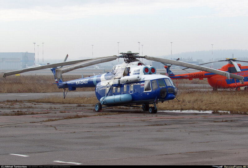 Фотография вертолёта · Миль · Ми-8АМТ · RA-22422 (зав.н. 8AMT00643073410U)  · Газпром ✈ russianplanes.net ✈ наша авиация