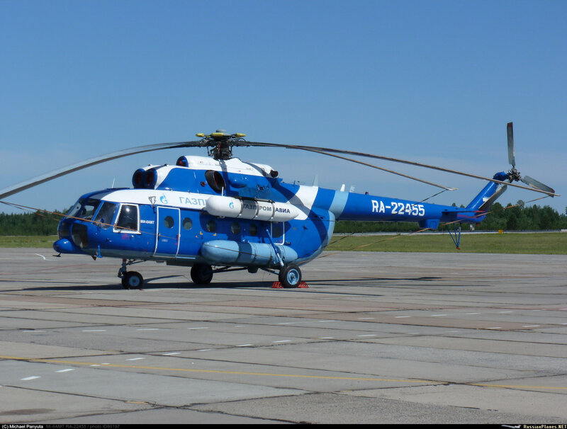 Фотография вертолёта · Миль · Ми-8АМТ · RA-22455 (зав.н. 8AMT00066433110U)  · Газпром ✈ russianplanes.net ✈ наша авиация