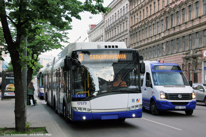 Рига, Škoda 27Tr Solaris III № 17573 — Фото — Городской электротранспорт