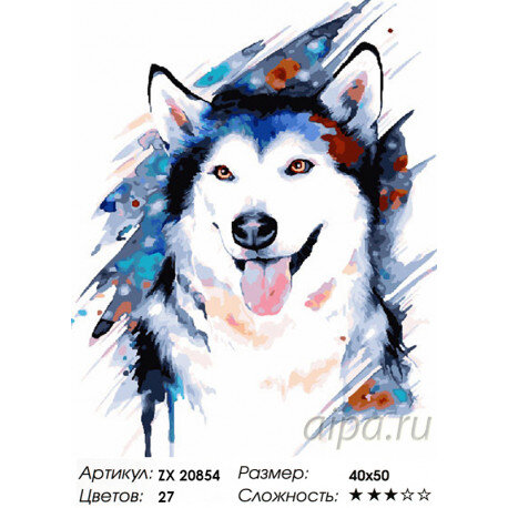 ZX 20854 Лайка Раскраска картина по номерам на холсте Paintboy купить  недорого в интернет магазине Айпа в Москве и СПб, цена, отзывы, фото