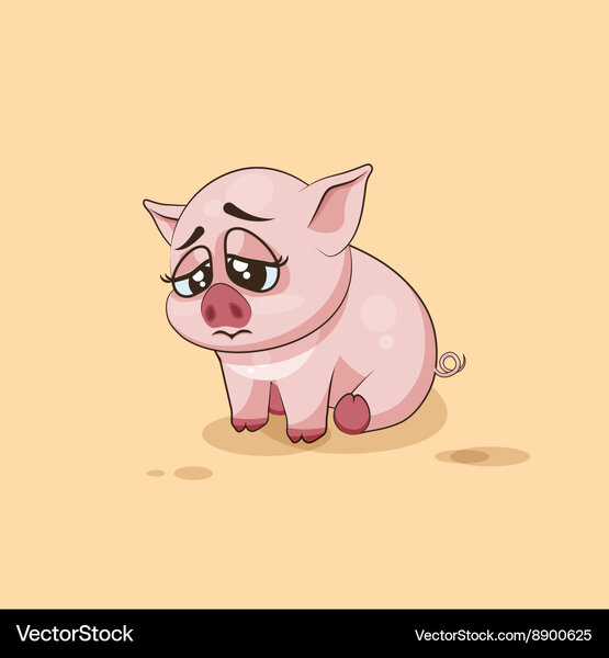isolated-emoji-character-cartoon-pig-sad