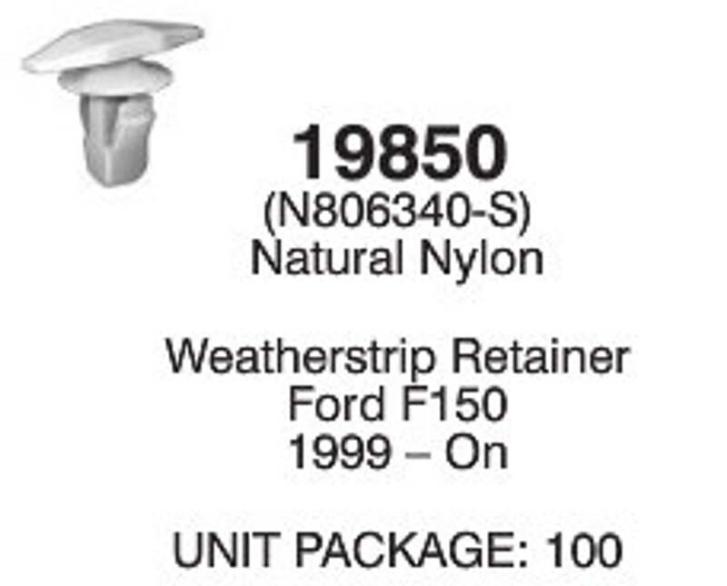 19850 Ford Weatherstrip Retainer - Denver Auto Fasteners & Supply