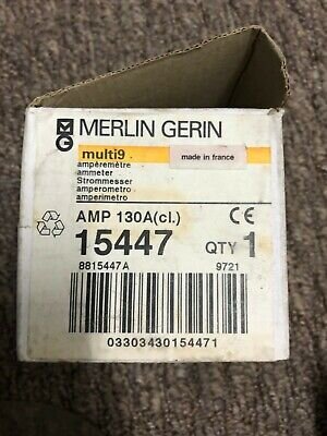 Schneider Merlin Gerin 15447 analog ammeter multi 9 scale 0-130A Amp Meter  | eBay