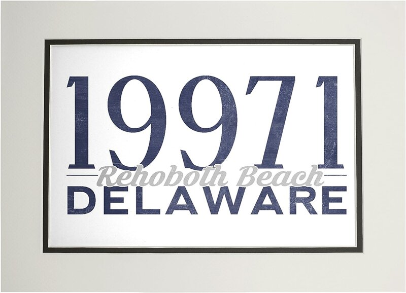 Rehoboth Beach, Delaware - 19971 Zip Code (Blue) (11x14 Double-Matted Art  Print, Wall Decor Ready to Frame) : Amazon.ca: Home