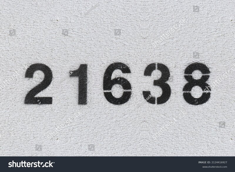 Black Number 21638 On White Wall Stock Photo 2124416927 | Shutterstock